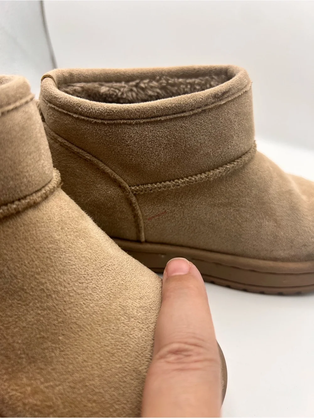 White Mountain Kids Girls 11M Inspo Chestnut Suede Faux Fur Ankle Boots